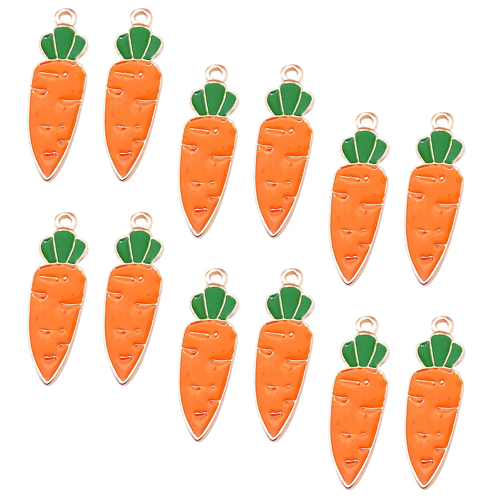 

50 Pcs Carrot Accessories DIY Charm Alloy Accessory Basket Filler Pendant Mini Beads Easter Cartoon Ornament Food