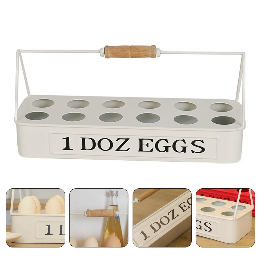 

Egg Holder Tray Basket Storage Display Chicken Container Dispenser Carrier Countertop Rack Wire Stands Metal Box Use Home