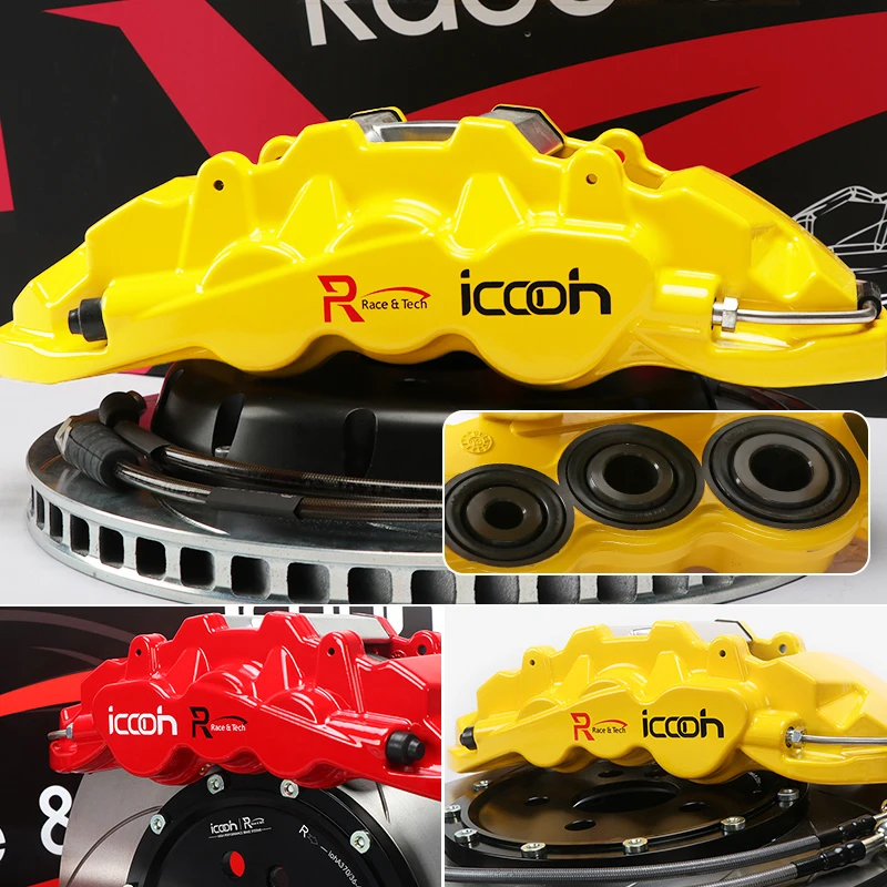 Обновленная Автомобильная тормозная система большие поршни 6 Калибр тормозного