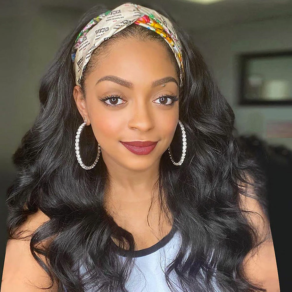 

Headband Hair Wigs For Women Brazilian Body Wave Headband Wigs 100% Human Hair Wigs Full Machine Wig Natural Color Glueless Wig