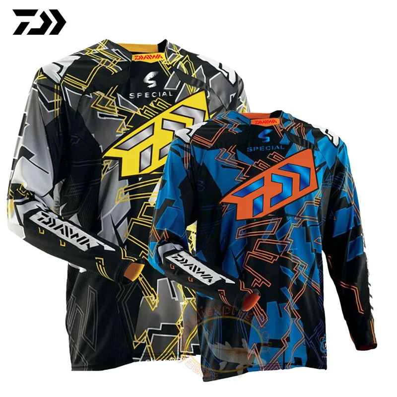 

DAWA Large Size Fishing Shirt Quick Dry Cycling Hiking Jersey Soft Fishing Clothing Anti-UV Long Sleeve Fishing Jersey