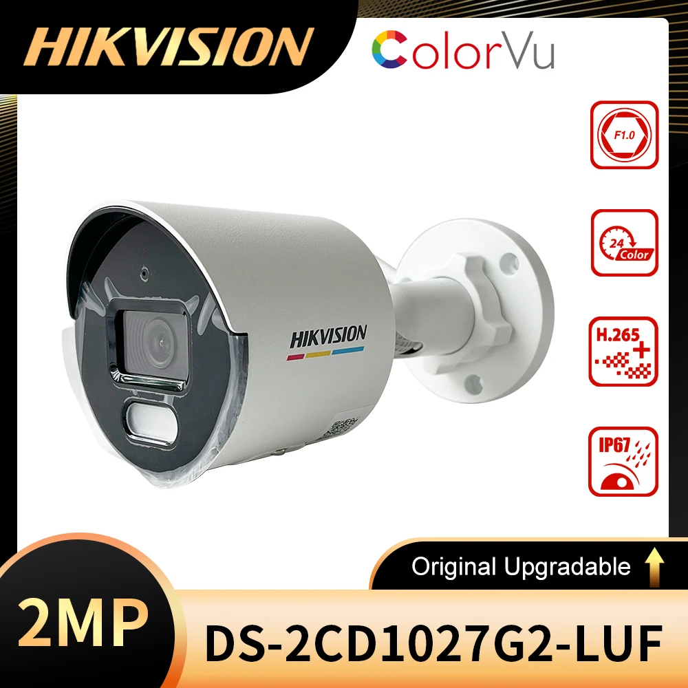 

Original English Hikvision DS-2CD1027G2-LUF 2MP ColorVu Built-in Microphone Surveillance IP67 MD 2.0 Fixed Bullet Network Camera
