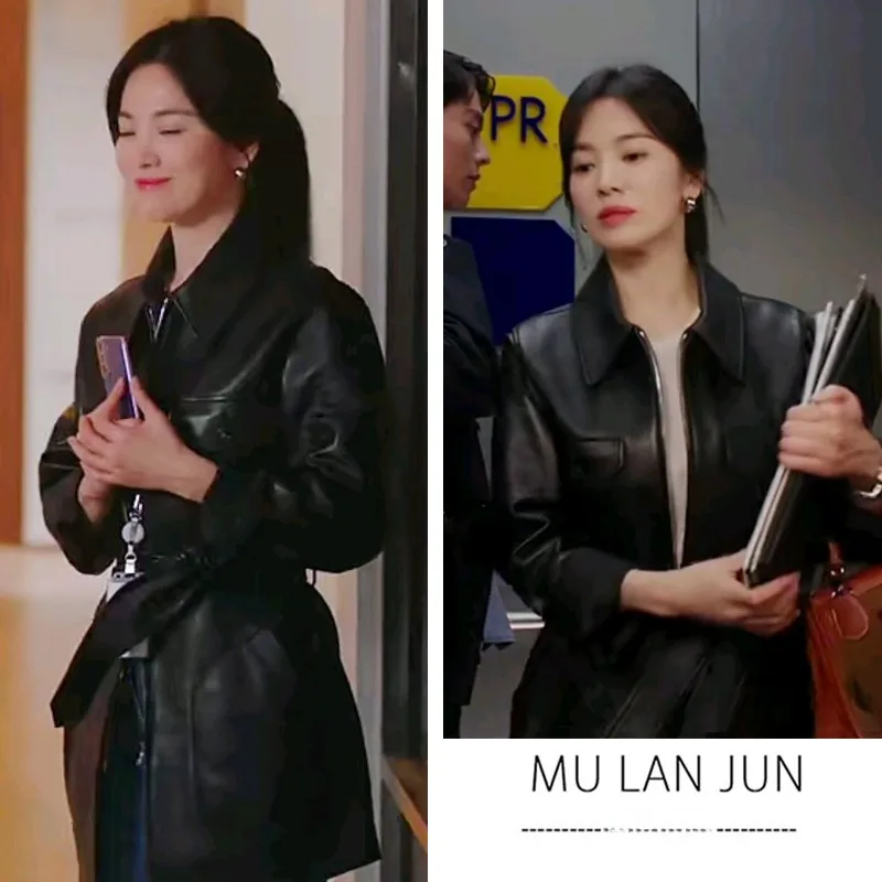 Song Hye-kyo Same Sle as Stars Пальто Верхняя одежда Женская весенняя новинка 2024 черная