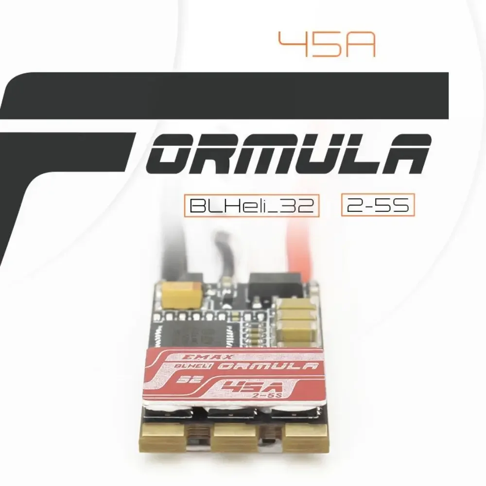Фото EMAX Formula 45A ESC BLHeli_32 2-5S, Бесколлекторный регулятор скорости для FPV-дронов и квадрокоптеров, Высокопроизводительные запчасти для радиоуправляемых моделей №2