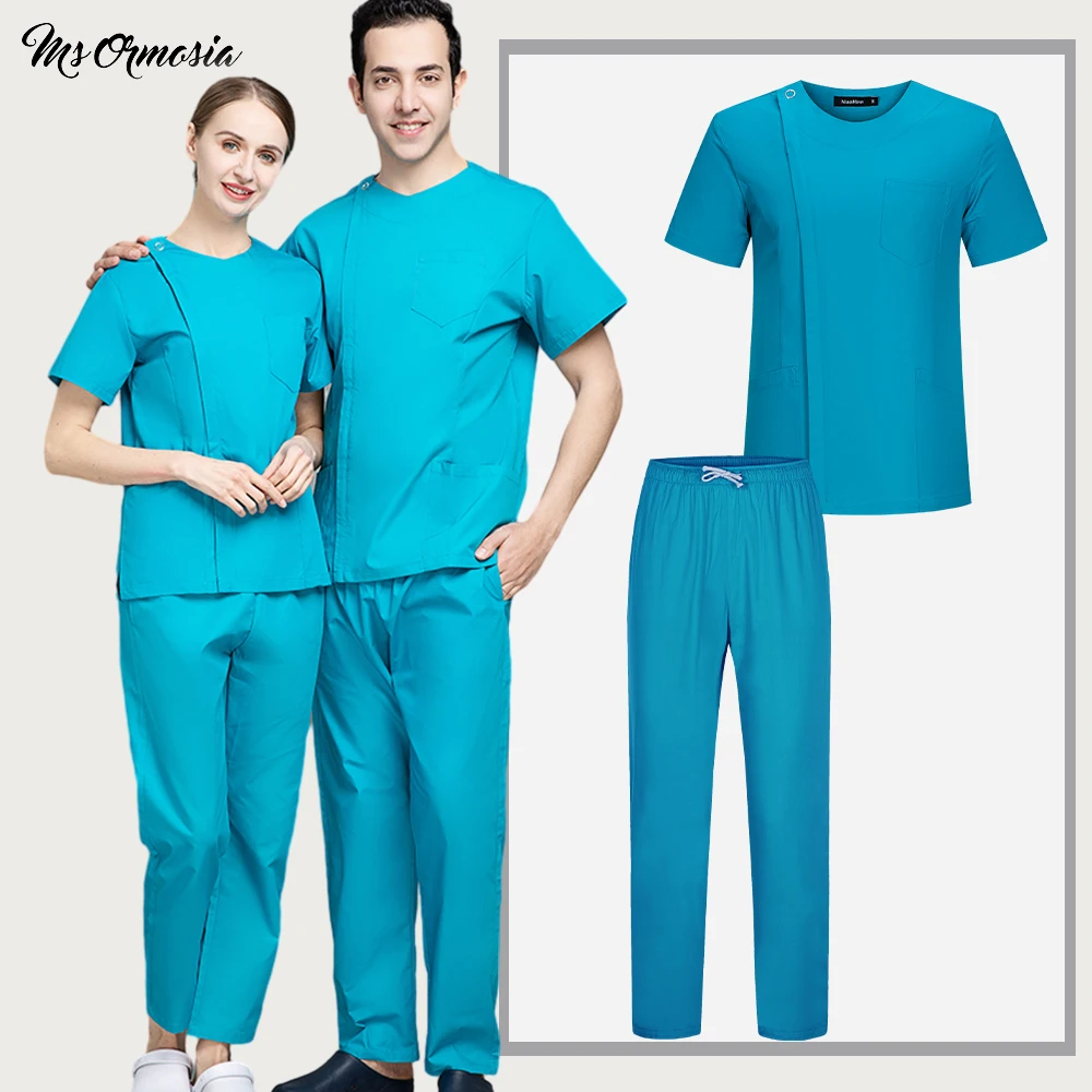 

Healthcare Workers Set Unisex Clinic Nurse Nursing Clothes Lab Workwear Scrub Set Doctor Dentist Uniform Medical Scrub Top Pants