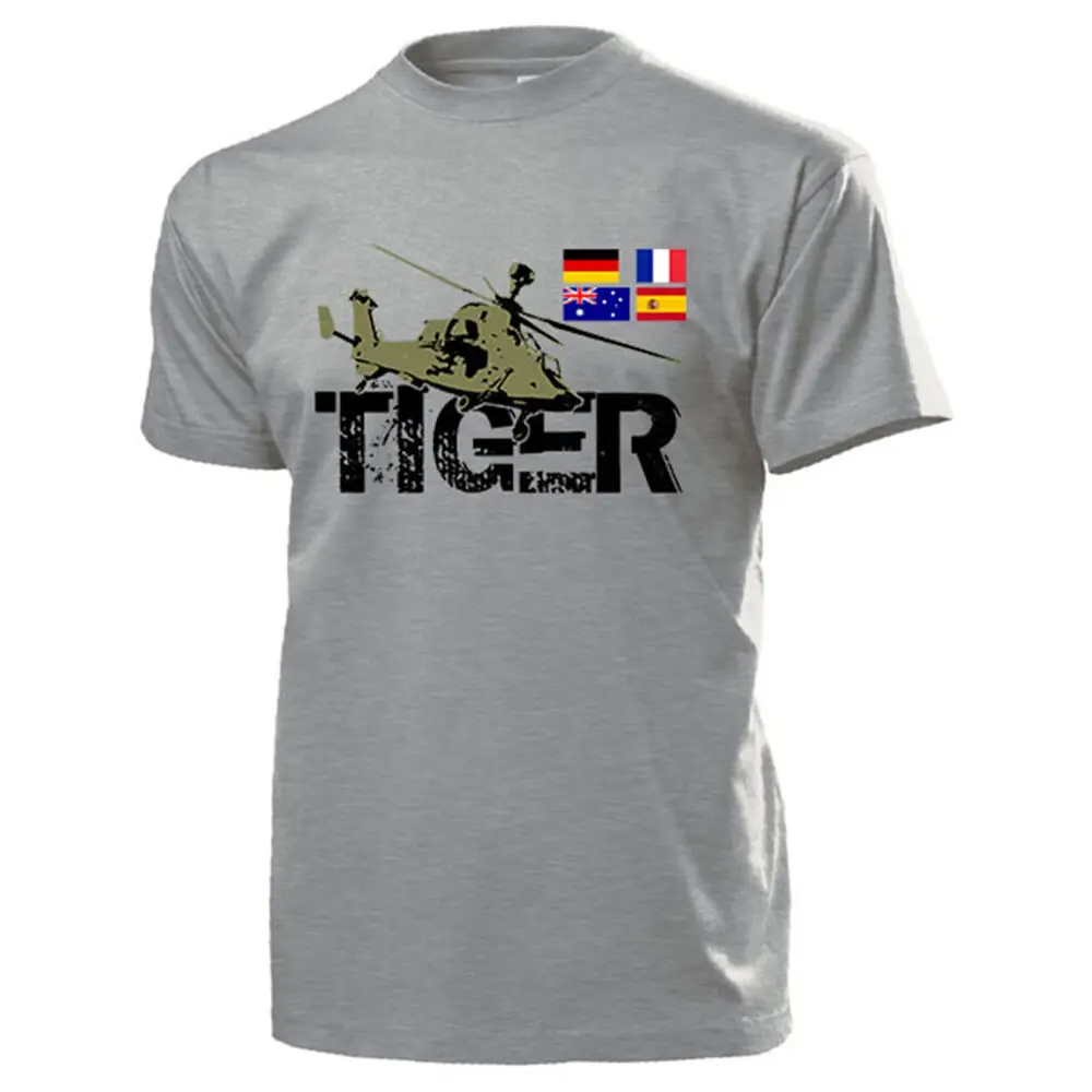 

Germany Spain Tiger Multi-role Attack Helicopter T-Shirt 100% Cotton O-Neck Summer Short Sleeve Casual Mens T-shirt Size S-3XL