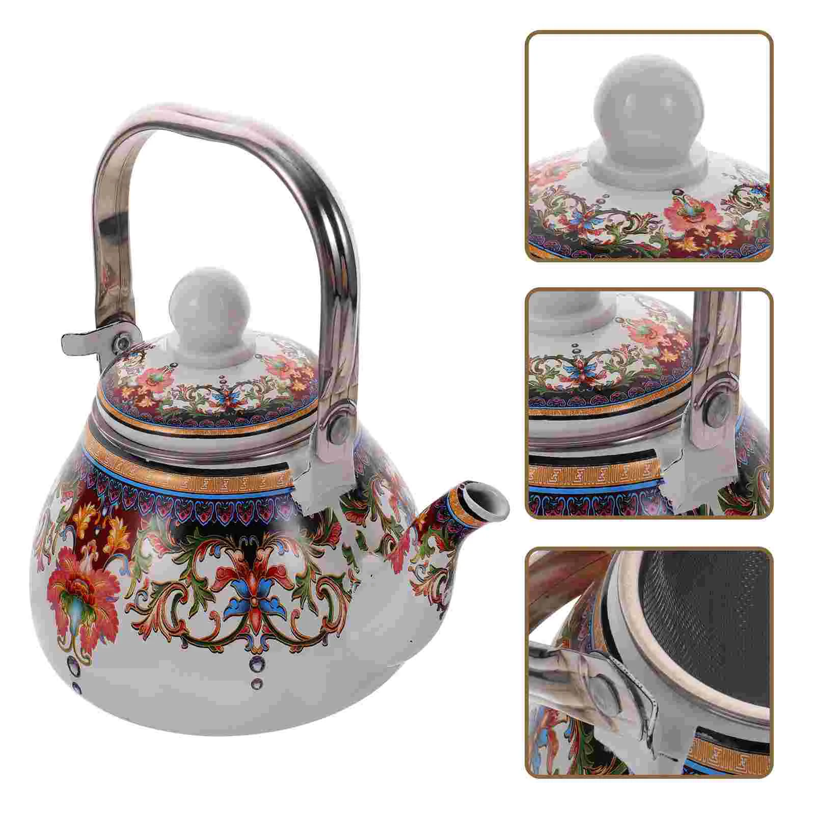

Enamel Teapot Retro Kettle Enameled Stove Top Teakettle Loose Restaurant Kungfu Camping Essentials