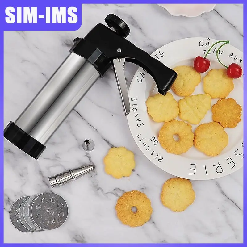 

Creative Manual Cookie Maker Stainless Steel Cookie Press Stamps Set Baking Tools DIY Biscuit Maker Decorating Gun Household