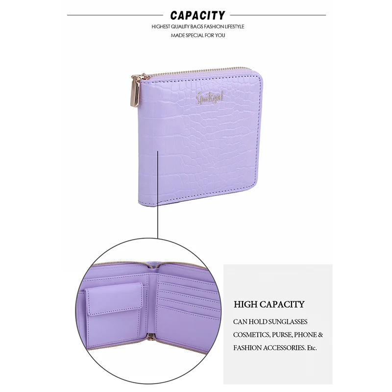 Стильный Фиолетовый фотомагнитный элегантный держатель для карт