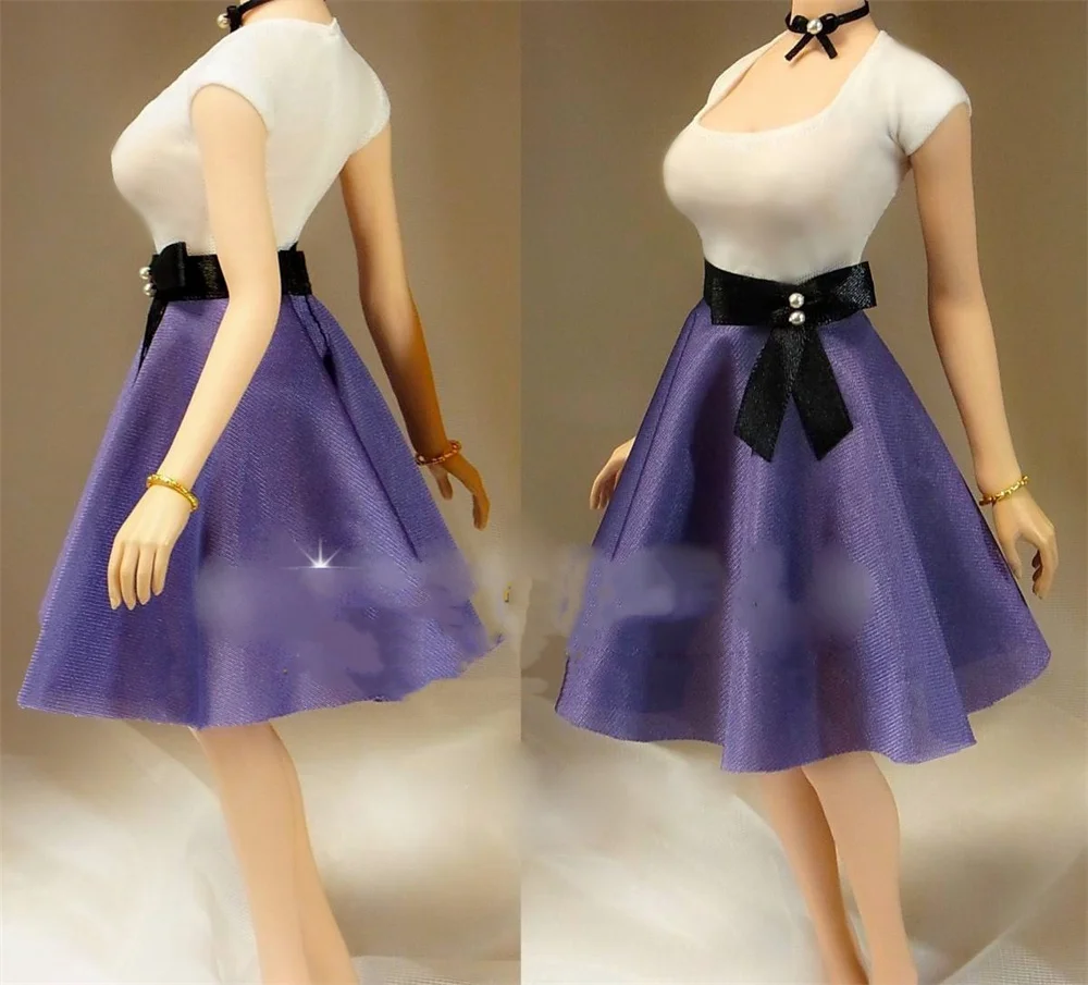 

Модель 1/6 года, Женская юбка-трапеция с коротким рукавом, модель платья для 12-дюймовых экшн-фигурок TBL PH, коллекционный костюм, 1: 6