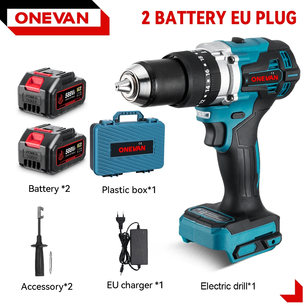 

ONEVAN Бесщеточная ударная дрель 13 мм 650 Нм для Makita 18 В