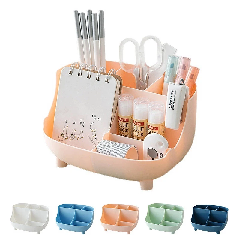 

Multifunctional 6 Gird Desktop Organizer Pen Holder Large capacity Desk Makeups Pencil Storage Stand School Office Stationery