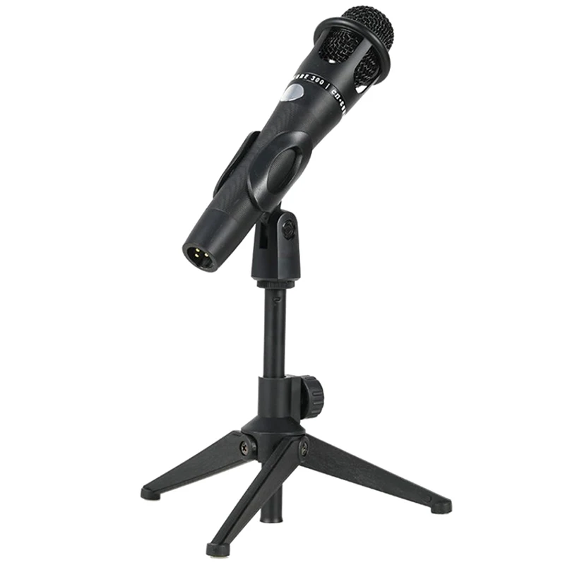 

1pc Portable Lightweight and compact Plastic Microphone Three-Legged Lifting Stand 180 Degree Rotation Angle Microphone Stand