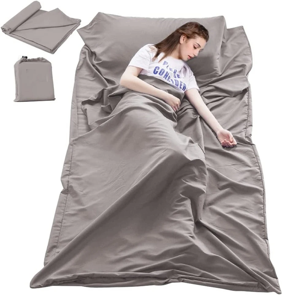 

Спальный мешок Dreamreal для дома и гостиницы, портативный Простынь из египетского хлопка, легкий спальный мешок, односпальный, двуспальный, Королевский размер