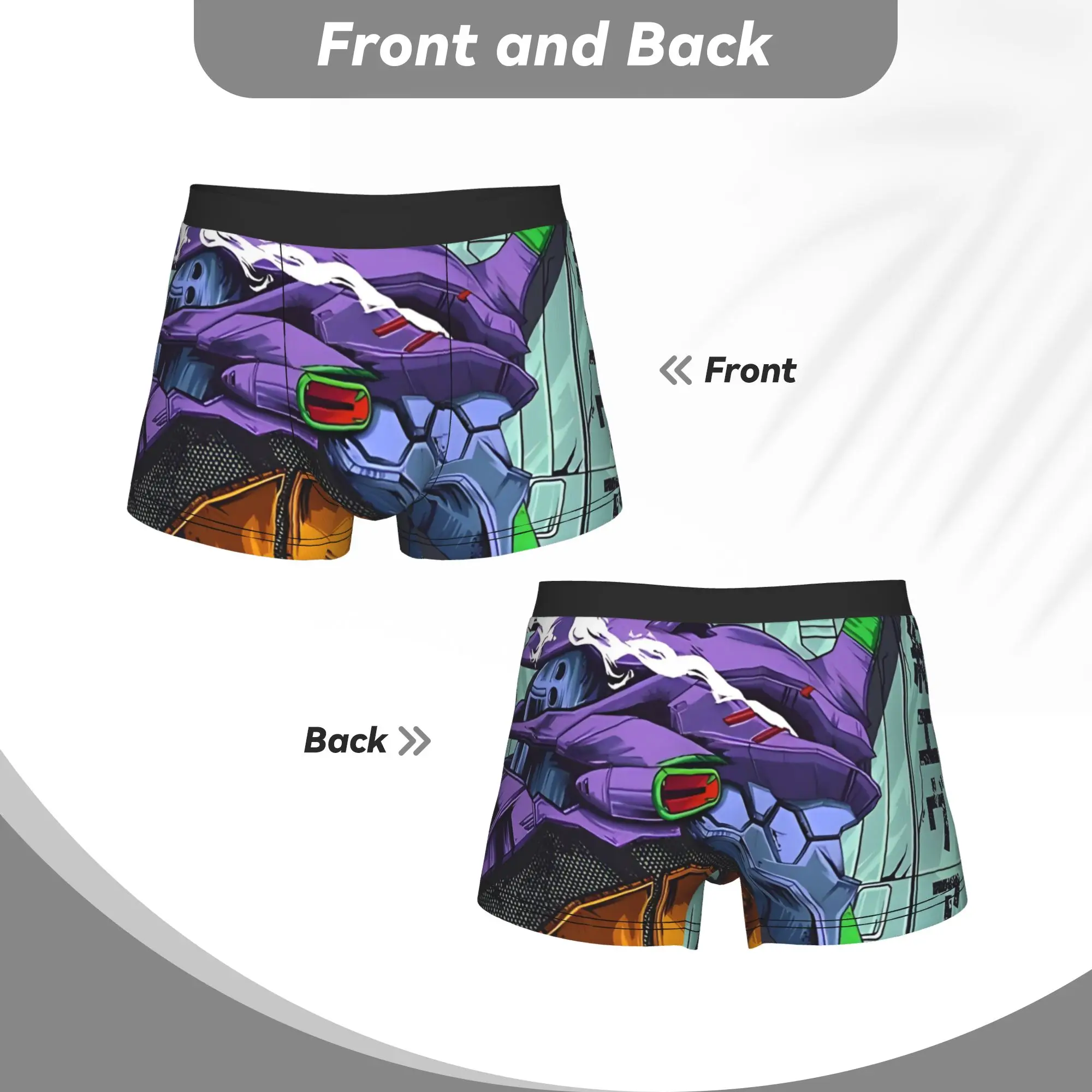 Фото Evangelion EVA 01 Bandai EVA Underpants Breathbale Panties Мужское нижнее белье, удобные шорты, трусы-боксеры №4
