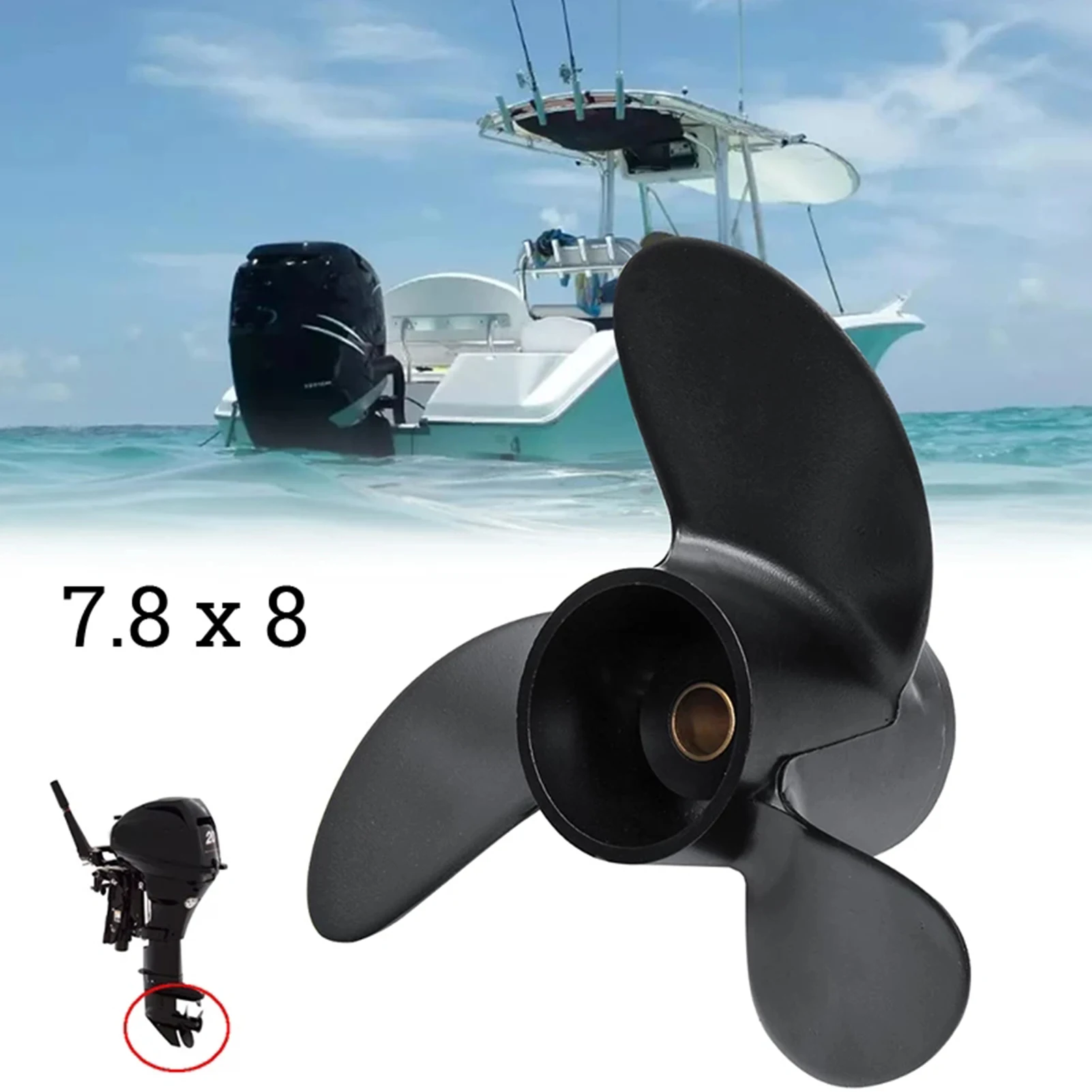 

7.8x8 Outboard Propeller Aluminum Alloy 4-6HP Boat Accessories for Dongfa 2-stroke Marine Propeller Engine Part