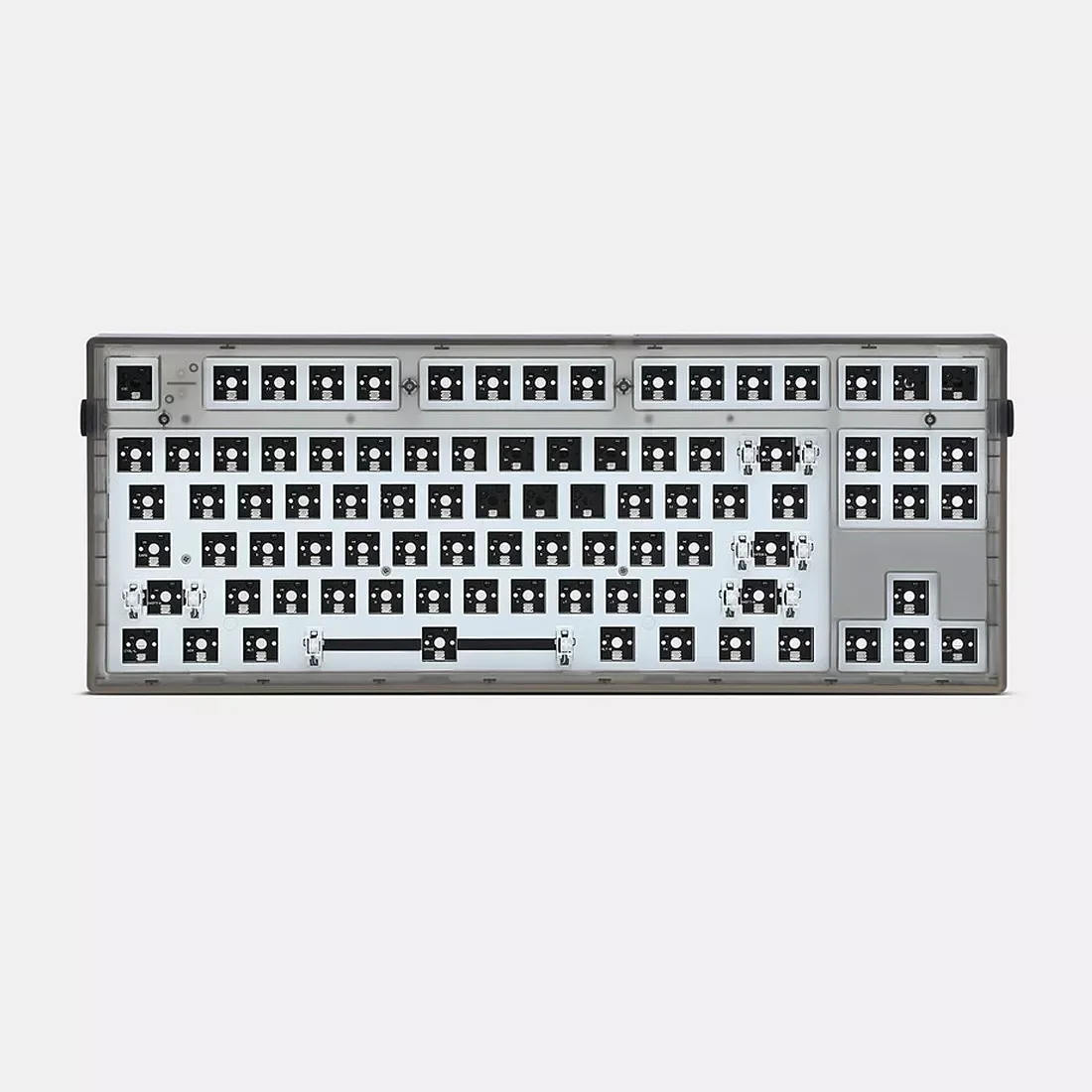 

New Flesports MK870 Mechanical Keyboard Kit Full RGB Backlit LED Hot Swappable Socket NKRO Programmable USB C Transparent Black