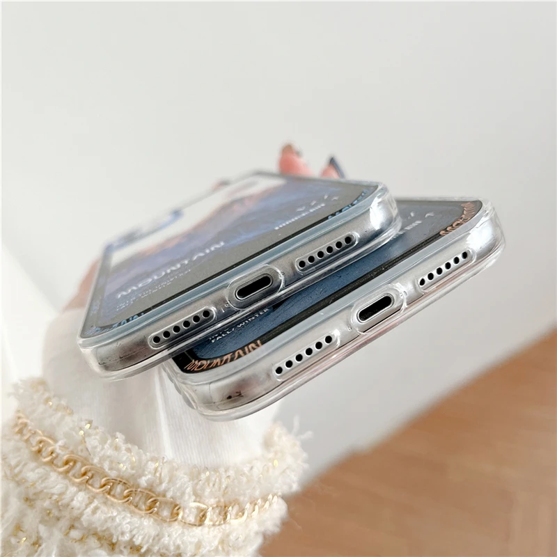 Модный чехол Snow Mountain Peak для iPhone 13 12 11 Pro Max XS XR X 7 8 Plus SE 2020 роскошный противоударный с