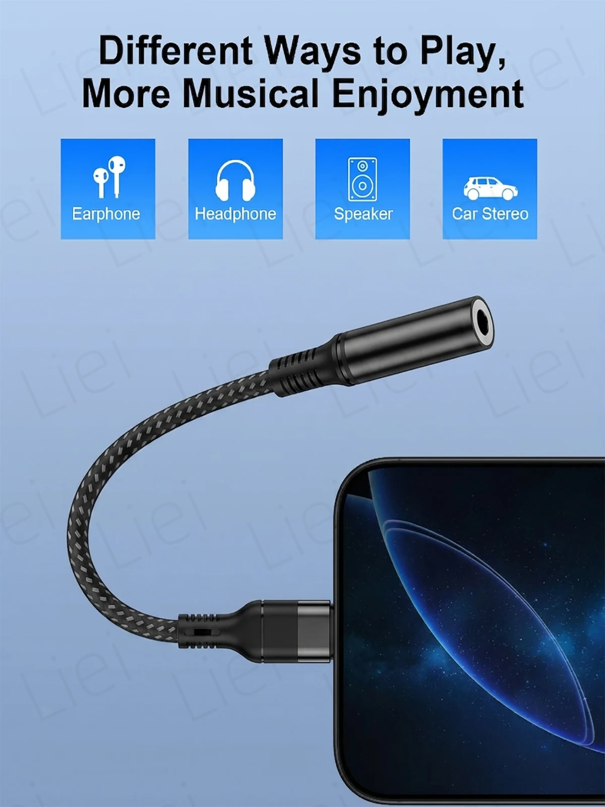 Фото Аудиоадаптер USB Type-C на 3,5 мм для наушников Samsung, совместимый с iPhone 17, 16 Pro Max, Galaxy S26, S25, S24, S23 Ultra №4