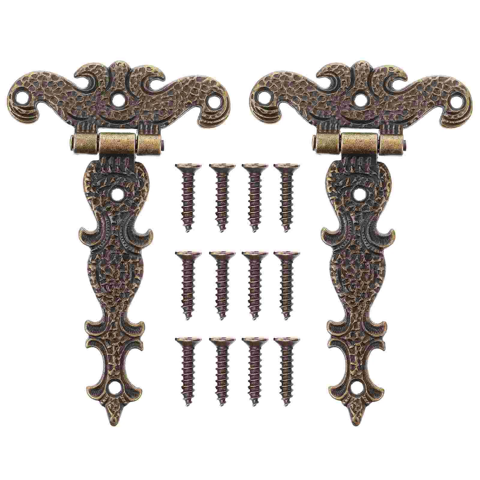 

Hinges Hinge Box Doorwooden Cabinet Vintage Decorativejewelry Furniture Small Gate Duty Heavybronze Brass Alloy Cupboard Butt