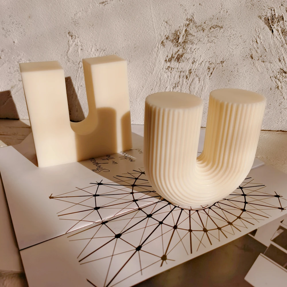 

Эстетические ребристые U-образные силиконовые формы в полоску для свечей, форма для столбов, арочных конусов, изогнутых свечей для домашнего декора