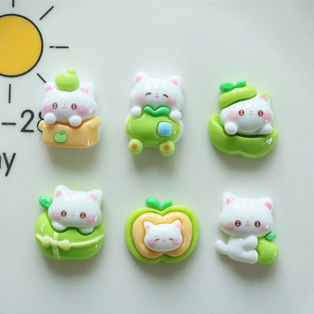 10 шт. блестящие зеленые кабошоны серии Apple Cat из смолы с плоской задней частью для скрапбукинга DIY ювелирные изделия ремесленные украшения аксессуары (art.: 3920c67938581) - 3920c67938581