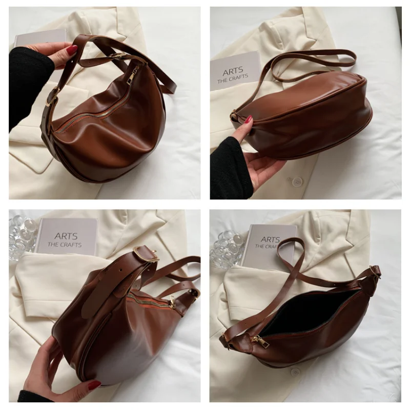 

Crossbody Bags for Women Large Capacity Luxury Handbags Solid Soft Shoulder Bags Female Casual Travel Hobos Bag Vintage Sac New