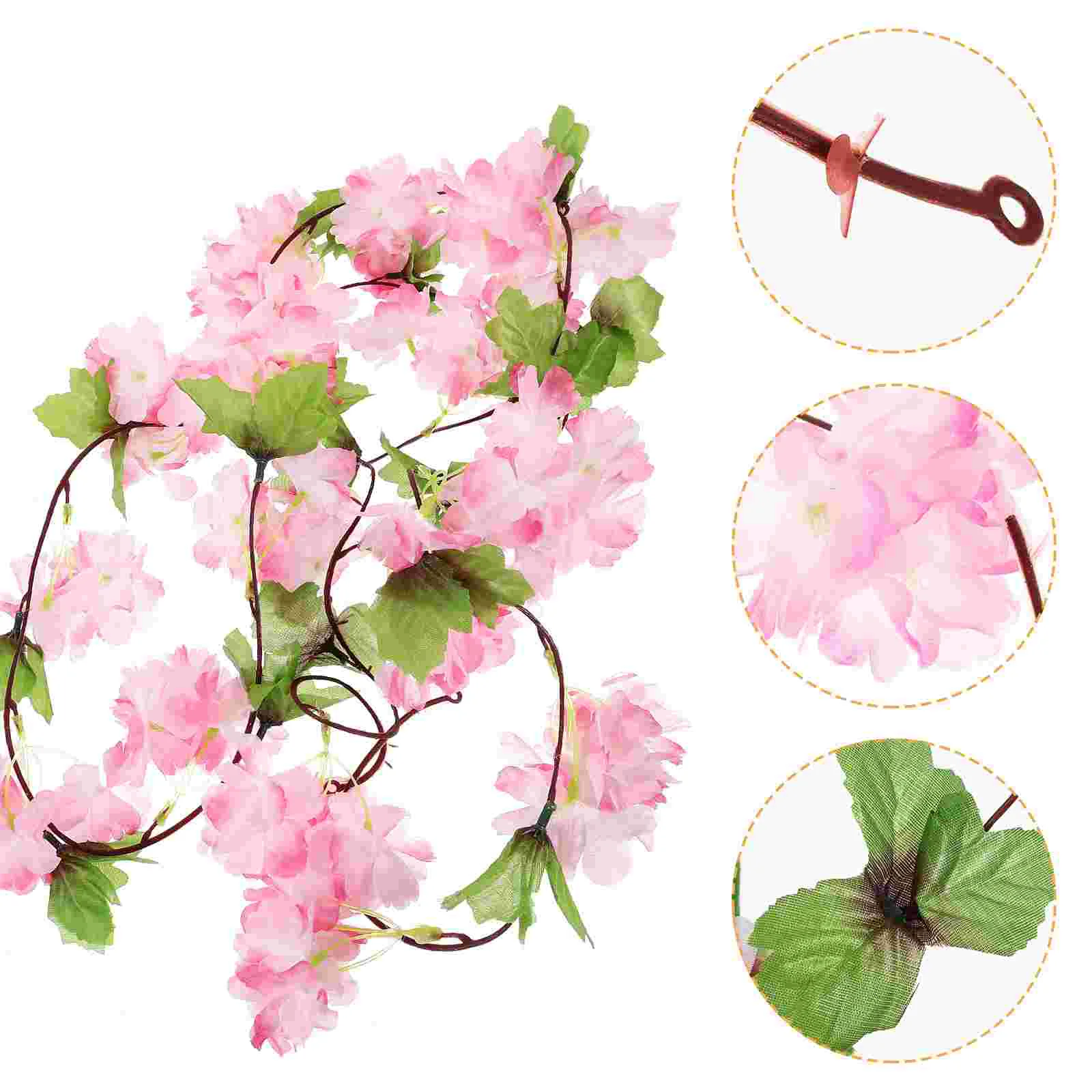 

Artificial Cherry Blossom Upholstery Trim Hanging Flower Garland Wall Oriental Decor Decorative Floral Swag Plastic Vines