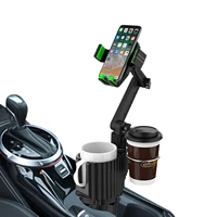 2 in 1 adjustable car cup phone holder adjustable auto drink holder stand cell phone holder with 360 rotation car organization