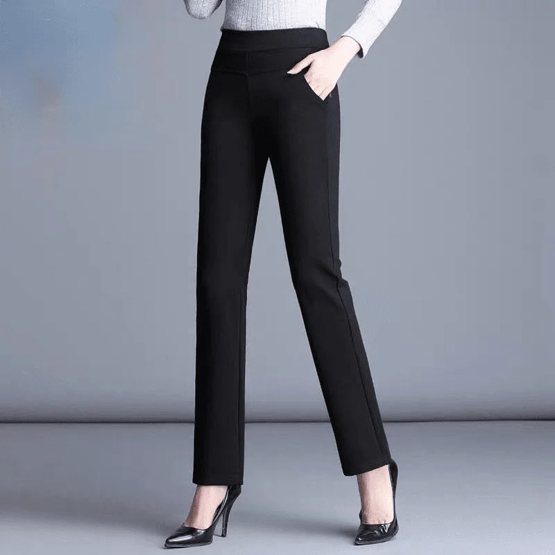 

Брюки женские прямые для женщин среднего возраста, повседневные свободные штаны с завышенной талией для мам, большие размеры 4XL, весна-лето