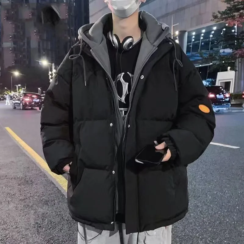 Winter Hooded Parkas Fashion Simple Men Women Cotton Jacket Fleece Keep Warm Coats Tops