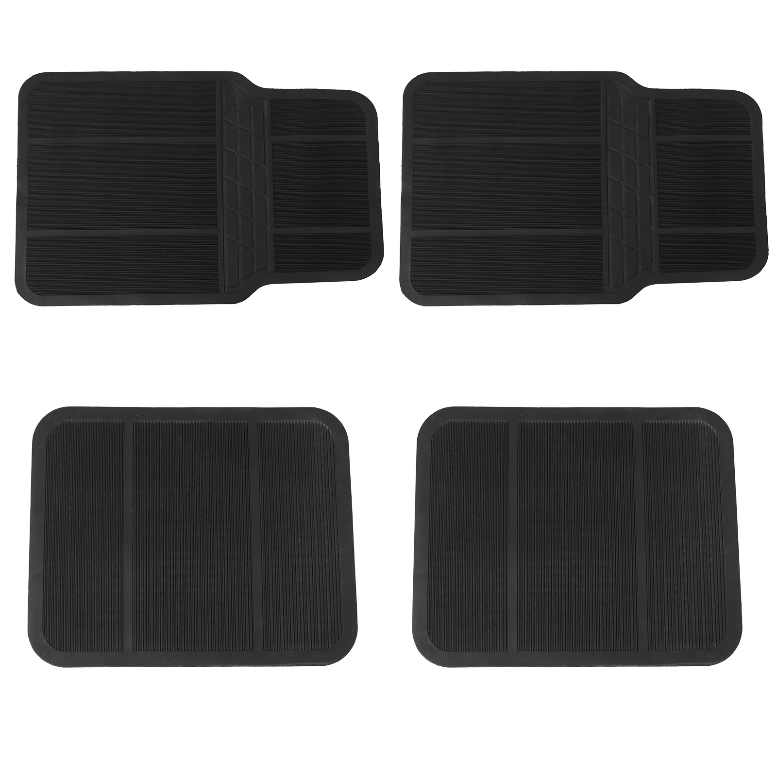 

1 Set 4 Pcs PVC Waterproof General Car Floor Mats Vehicle Foot Mats (Black)