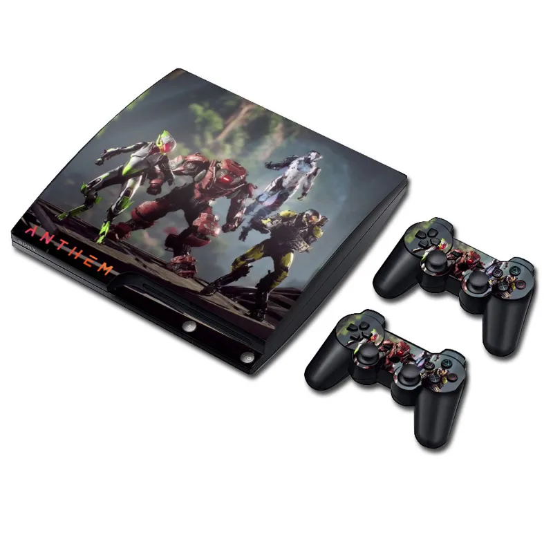 Anthem Vinyl Decal Skin/stickers Wrap for PS3 Slim Console and 2 Controllers-Blue skull TN-P3Slim-3390