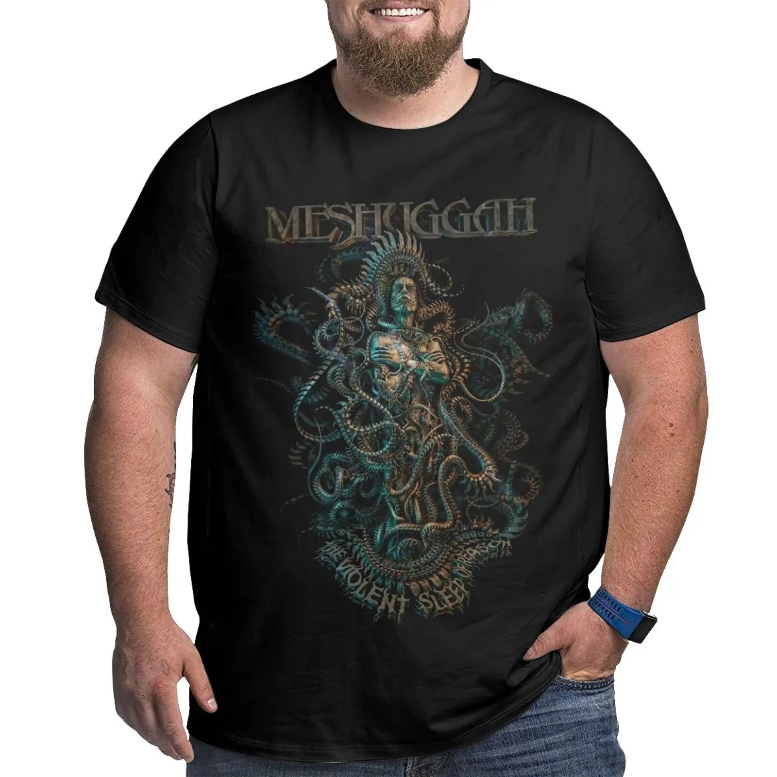 

Мужская Винтажная Футболка оверсайз Meshuggah The насильственная причина