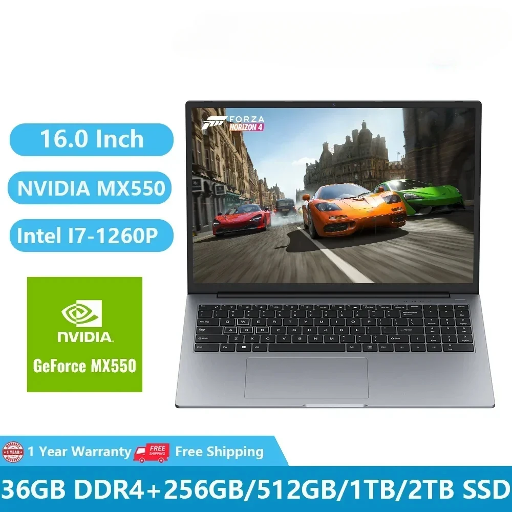 Игровой ноутбук NVIDIA Geforce MX550 GDDR6, 2023 дюйма, 16,0 ГБ + RJ45, Wi-Fi, Type-C - ТОП 100 товаров марта