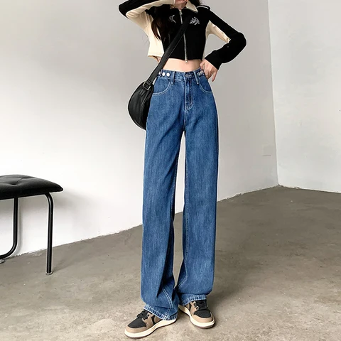 Vintage Baggy Y2k Jeans Women High Waist Women's Jeans Streetwear Denim  Korean Fashion Female Women's Pants Clothing Clothes
