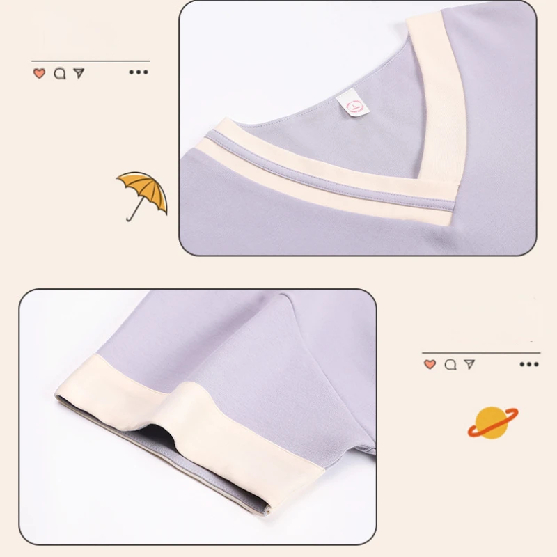 Pajamas Women Summer Cotton Cute Cartoon Short-sleeved Shorts with Turn-over Collar Thin Home Service Suit Breathable Loungewear