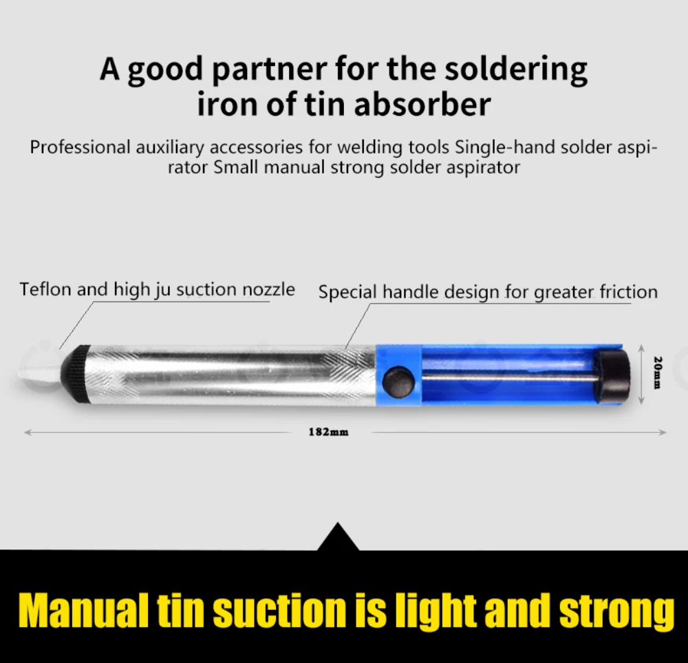 Aluminum Metal Desoldering Pump Suction Tin Gun Soldering Sucker Pen Removal Vacuum Tool оловоотсос