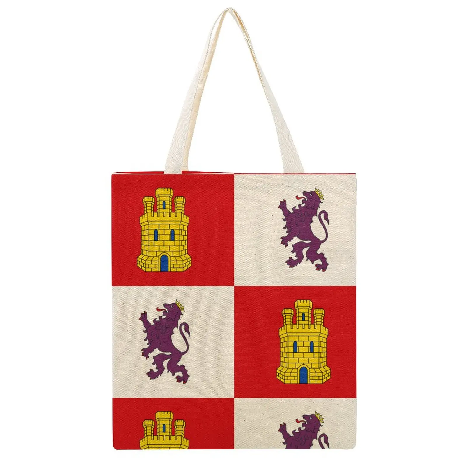 

Canvas Tote Bag Double Flag of Castile And León Top Quality High Quality Totes Canvas Bag Humor Graphic Knapsack