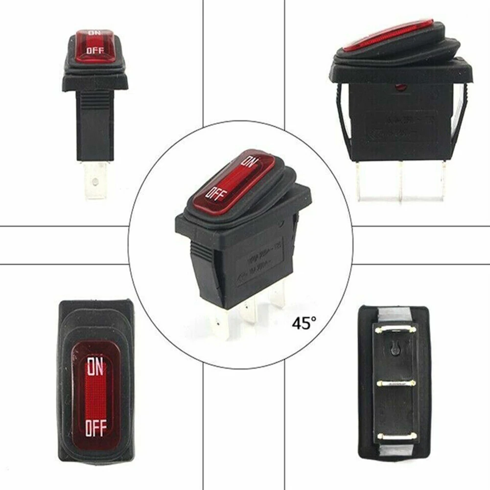 

Rocker Button Switch With LED 15A 250V/20A 125V AC 3Pin Accessory Decoration High Power KCD3 Plastic Brand New