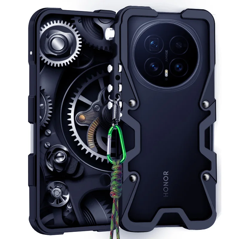 Металлический алюминиевый бампер Zimon Luxury Armor для Honor Magic8 Magic7 Magic6 Magic 8 7 6 Pro RSR Lite, чехол с механическим дизайном, полностью ручная работа, с изображением черепа (art.: 3920d975ef688) - 3920d975ef688