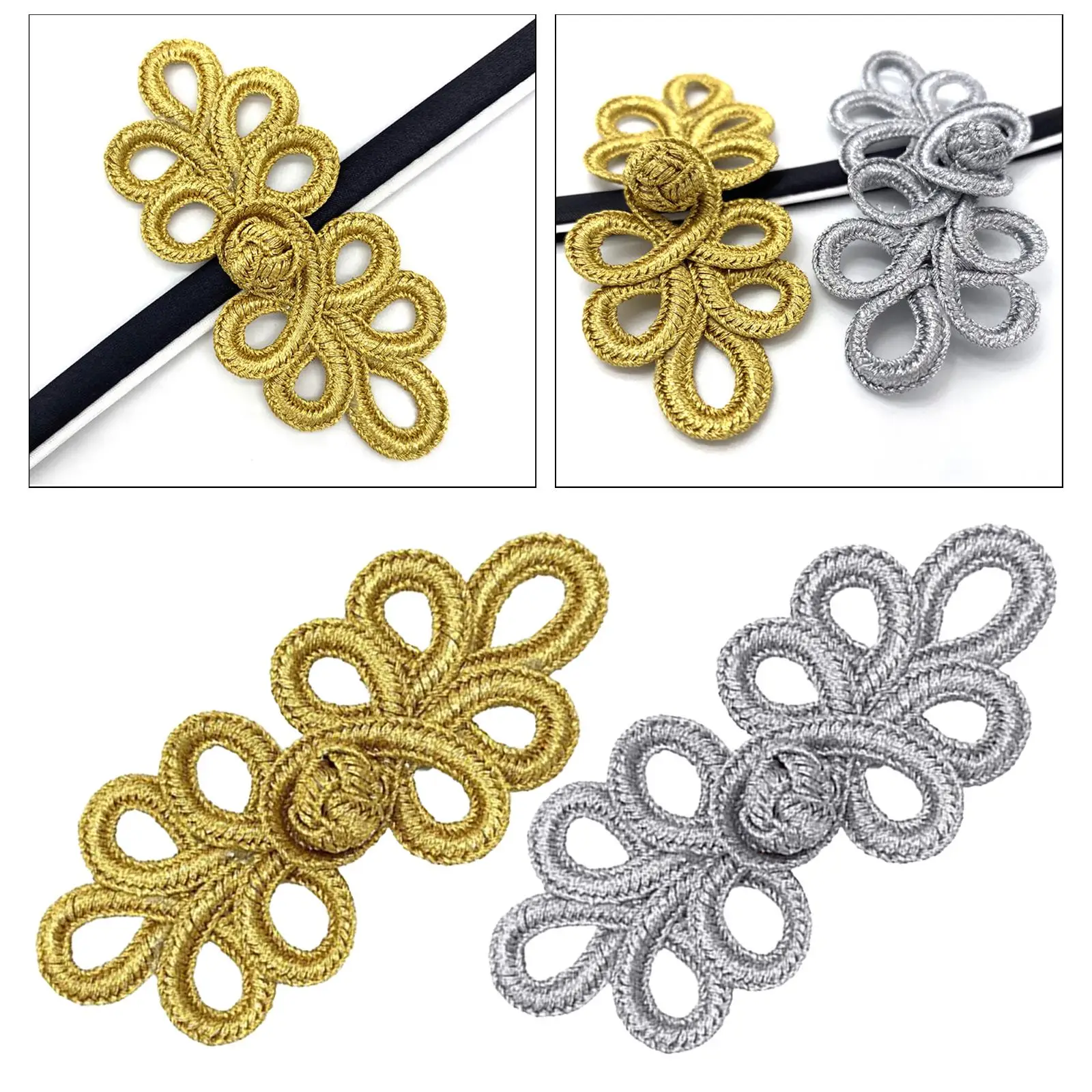 Пуговицы в форме лягушки с китайскими узлами 10 пар застежки регулируемые