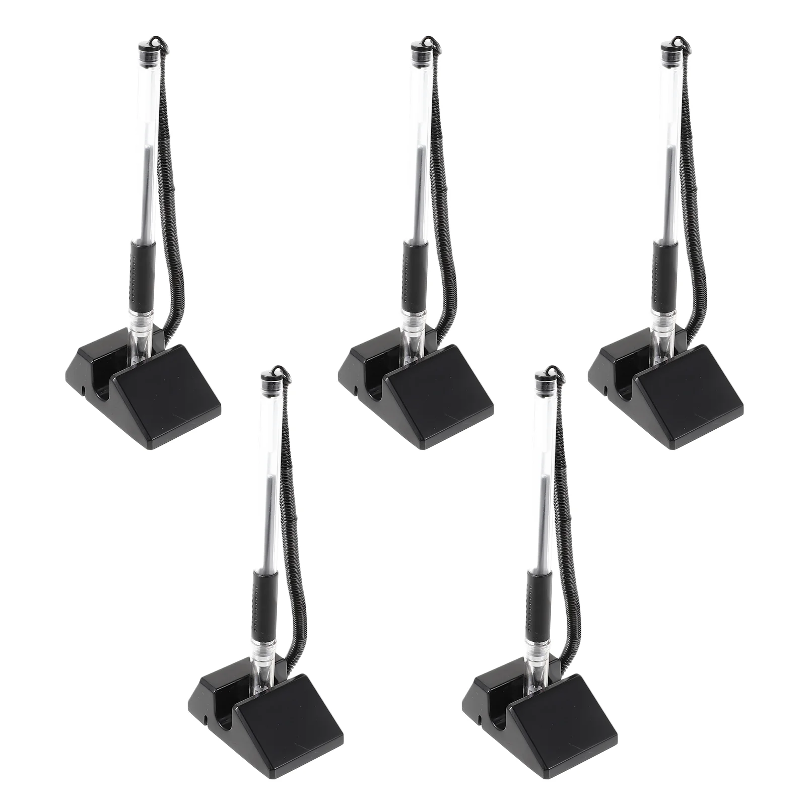 

5 Pcs Counter Sticky Pen Bank Table Pens Desktop Reception Gel Pink Black Adhesive Base Lamp Office Gift