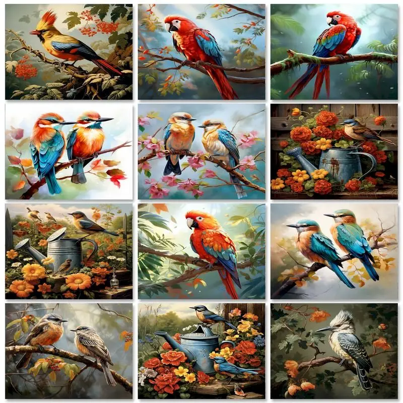 

Современная картина по номерам GATYZTORY, набор для рисования с птицами, Раскрашивание по номерам, поделки для взрослых, животные, сделай сам, подарок, украшения для дома, Раскрашивание по номерам
