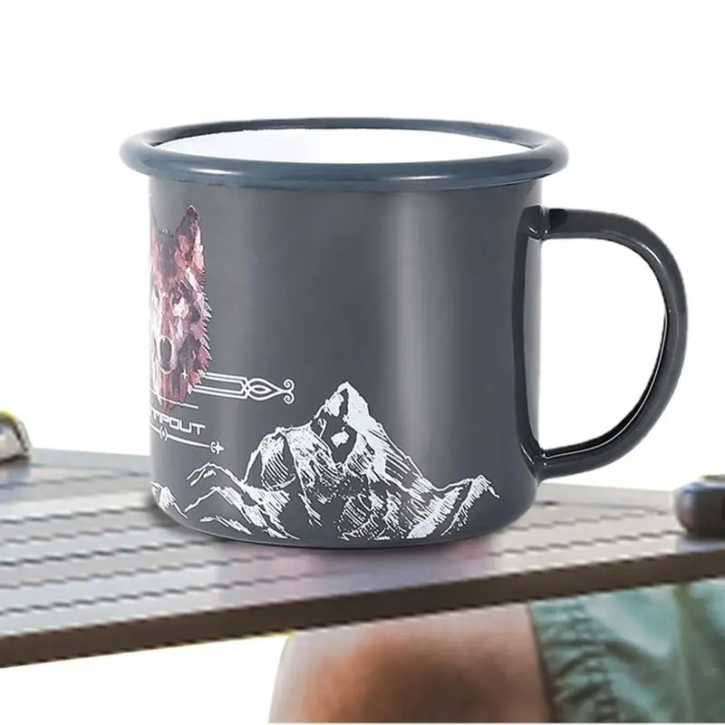 

Enamel Camping Mugs 300ml Enamel Mugs For Outdoor And Indoor Coffee Mug Dishwasher Safe Coffee Cup Perfect For Hot & Cold Drinks