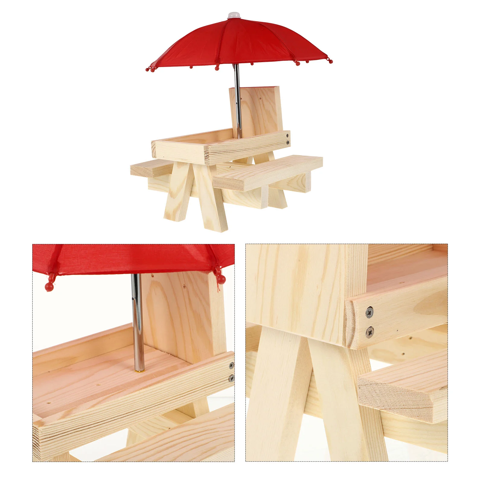 

1 Set Squirrel Feeder Outdoor Squirrel Feeder Squirrel with Red Umbrella Pet Feeding Supply