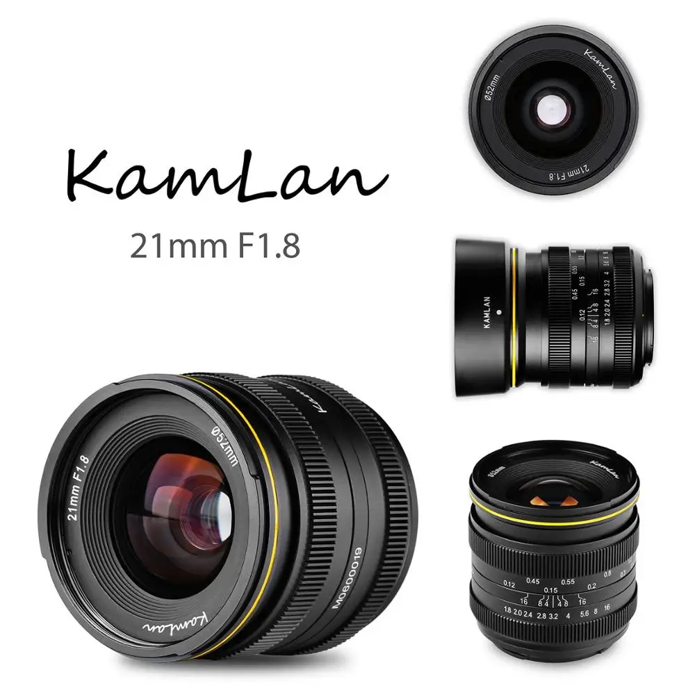 

Kamlan 21mm F1.8 Portable Waterproof Mirrorless Camera Manual Fix Focus Prime Lens For Canon EOS-M For Sony E For Fuji FX/ M4/3