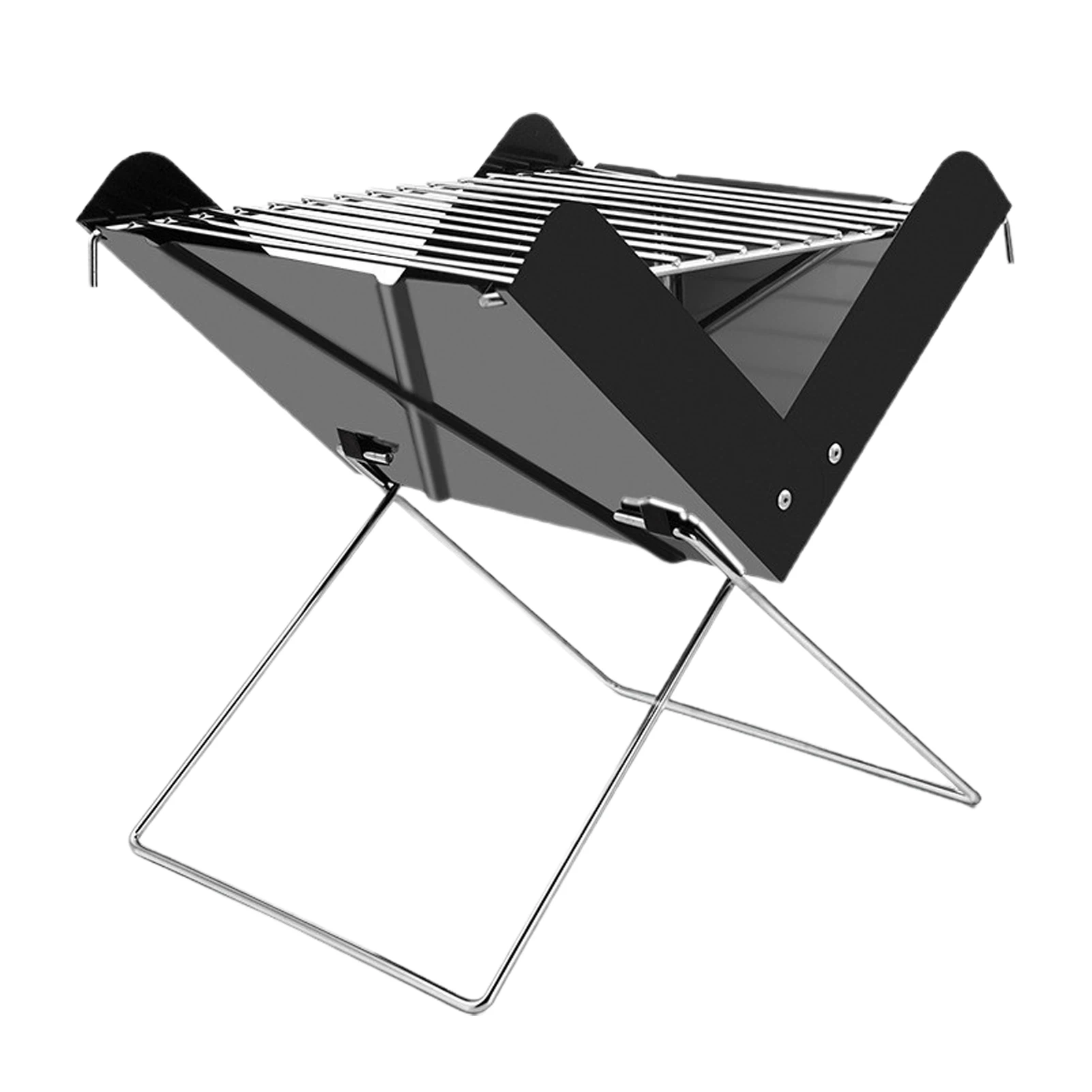 

Outdoor Picnic Barbecue Grill Garden Charcoal Oven Camping Party Portable Foldable Travel BBQ X-shaped Tools Stainless Steel