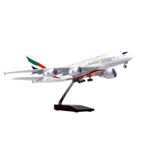Литая модель A380 в масштабе 45 см, масштаб 1/160, Эмираты, дыхательные пути, полимерный самолет с искусственными колесами, коллекция игрушек для самолетов