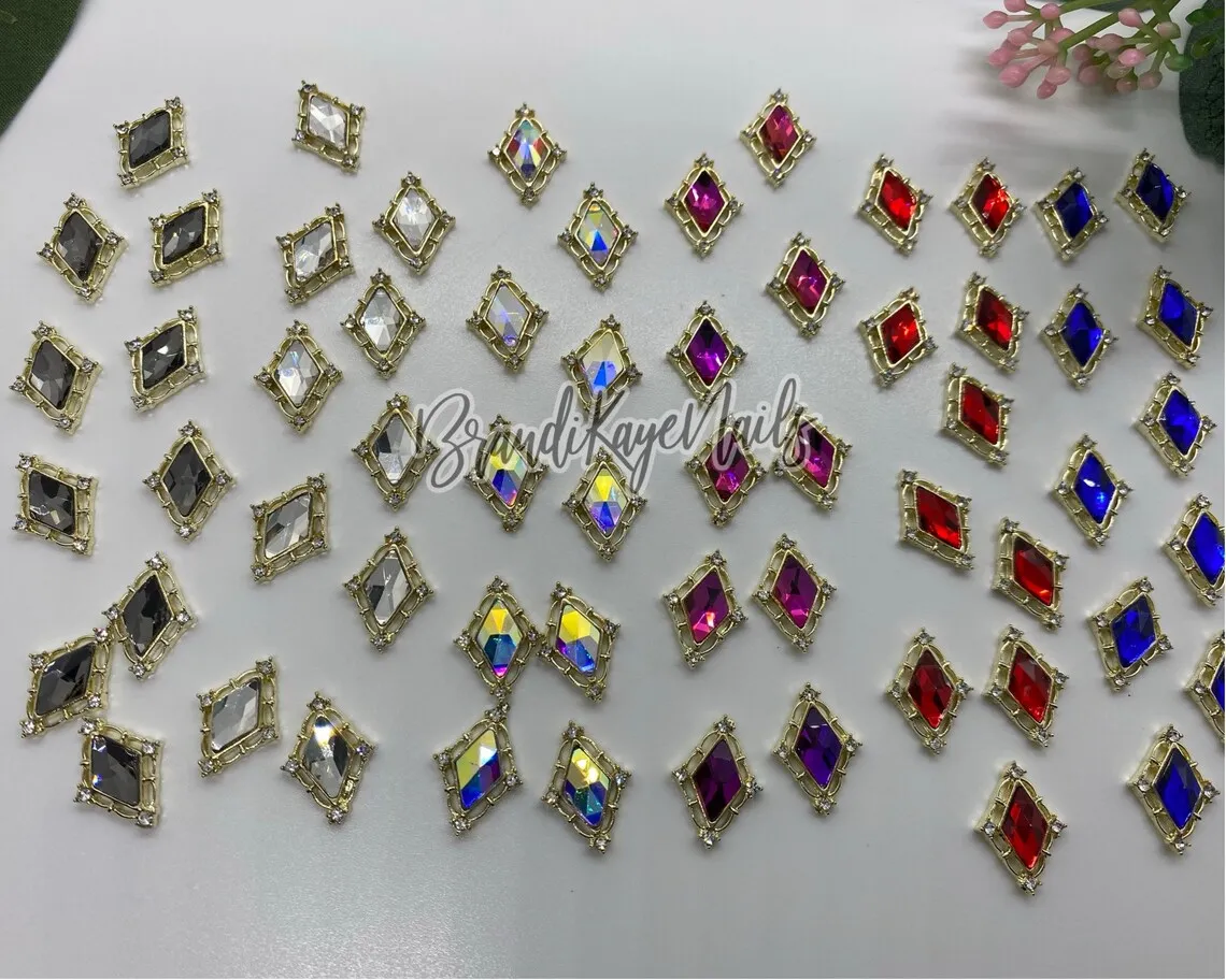 

10pcs 3d Alloy Nail Rhinestone 8*10mm Diamond/Heart Water-Drop Crystal Strass Rhinestone Nail Jewelry Manicure Rhinestone*je#1